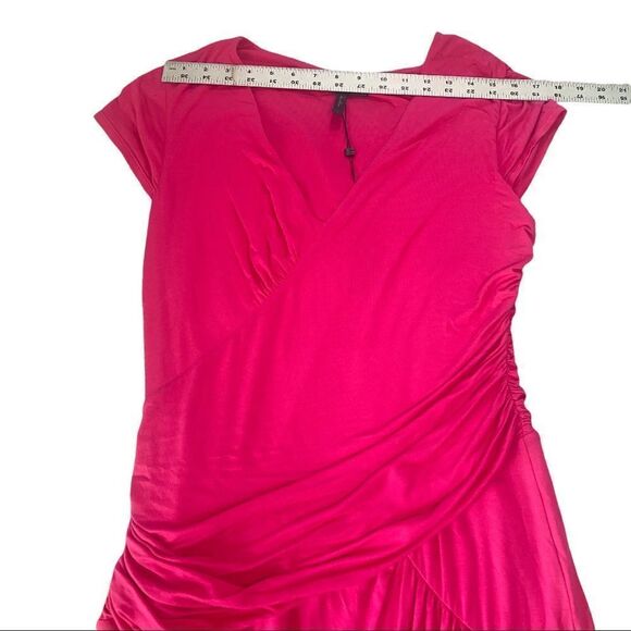 NWT BCBGMaxAzria Large Hot Pink Midi Dress - Picture 5 of 8